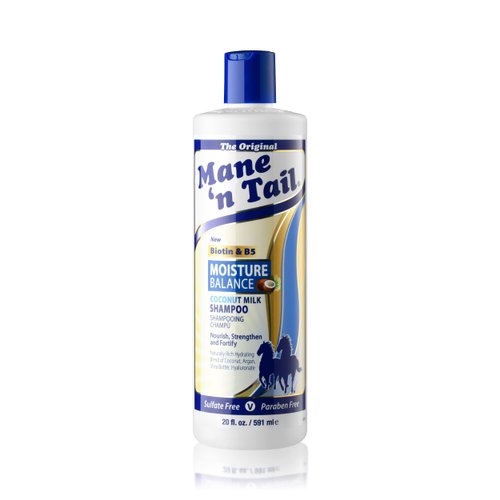 Mane 'n Tail Moisture Balance Shampoo with Coconut Milk & Biotin (20 Oz) | Sulfate-Free, Paraben-Free, Vegan Formula for Healthy Hair & Scalp