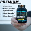 eFlow Creatine Capsules, HCL Creatine Pills - Creatine Supplement for Men & Women, Muscle Builder, Endurance, Strength, with AstraGin and Senactiv (1500mg, 90 Capsules)