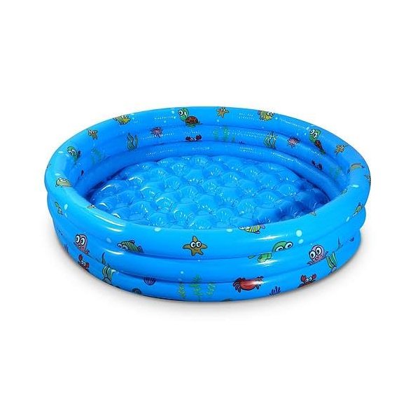 51x13 Inflatable Swimming Pool Blow Up Family Pool for 3 Kids Foldable Swim Ball Pool Center w/ 4 Valves Bottom Water Drain Plug for Indoor Backyard