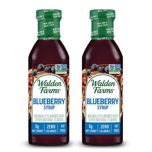 Walden Farms Blueberry Syrup 12 oz (2 Pack) Sweet Syrup - Near Zero Fat, Sugar and Calorie - For Pancakes, Waffles, French Toast, Yogurt, Oatmeal, Lemonade, Desserts, Snacks, Appetizers and Many More