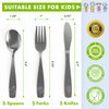 15 Piece Stainless Steel Kids Silverware Set - Child and Toddler Safe Flatware - Kids Utensil Set - Metal Kids Cutlery Set Includes 5 Small Kids Spoons, 5 Forks & 5 Knives