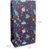 Outer Space Favor Bags - 24-Count Patterned Kraft Paper Goodie Gift Bags - Treat Bags and Party Supplies for Theme Party, Kids Birthday, Party Favor - 9.5" x 5.5" x 3.25"