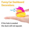 wonuu Rubber Duck Yellow Duck Car Dashboard Decorations Car Ornaments for Cool Car Accessories with Cowboy Hat Necklace and Sunglasses, pink hat love galssess