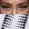 Bluesmurfs Individual Lashes Wispy Cat Eye Lashes DIY Lash Extensions 80pcs Clusters Lashes 8-16MM Fluffy Volume Fox Eye Eyelashes Clusters