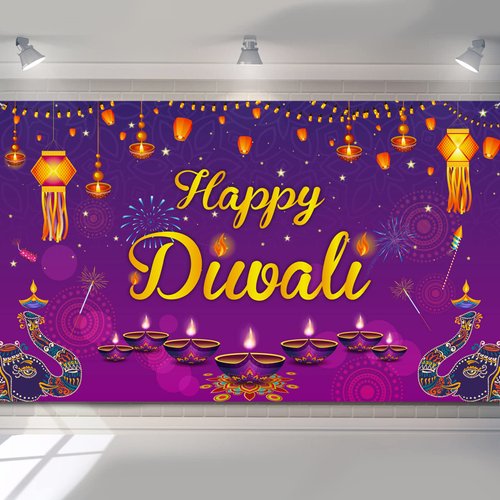 Happy Diwali Backdrop Banner Diwali Wall Backdrops Photography Background Banners and Signs Diwal...