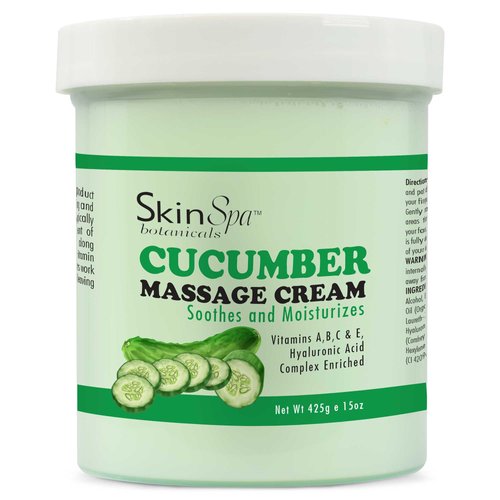SKIN SPA - Massage Cream, Professional Cucumber Moisturizing Cream for Smoothing Skin 15 oz