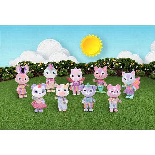 Sunny Days Entertainment Honey Bee Acres Rainbow Ridge Pals – 9 Miniature Flocked Dolls | Small Fantasy Collectible Figures | Pretend Play Toys for Kids