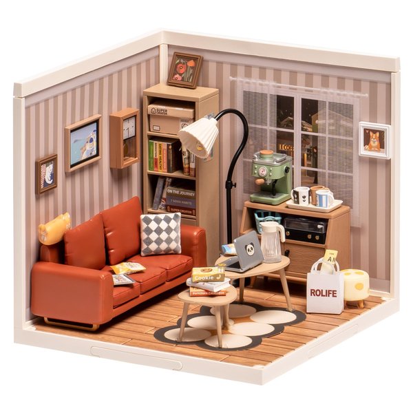 Rolife LED Building Blocks for Adults,1:24 Toy Building Sets,Model Building Kits for Kids Ages 8-12-15,DIY Miniature House Kits for Adults,Birthday Gifts Hobbies for Women Men