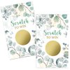 Haizct 50 Pack Watercolor Eucalyptus Blank Gift Certificate Scratch Off Cards for Small Business, Spa Beauty Makeup Hair Salon, Baby Shower, Country Wedding, Bridal Shower, Gold-GK080
