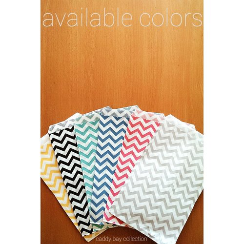 Caddy Bay Collection 200 pcs Chevron Paper Gift Bags Shopping Sales Tote Bags 6" x 9" Shimmering Silver Microfiber Cleaning Cloth