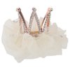 Mobestech Hair Clip, Beige Rhinestone Crown Hair Clip for Girls Princess Crown Hair Pin Crystal Tiara Bobby Pins, 1 Count