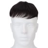 Men Hair Unit Wig Male Hair Pieces Short Wig, Black Short Straight Hair High Temperature Fiber Bald Head Fake Hair Wig, Head Top Short Straight Black Hair Wig