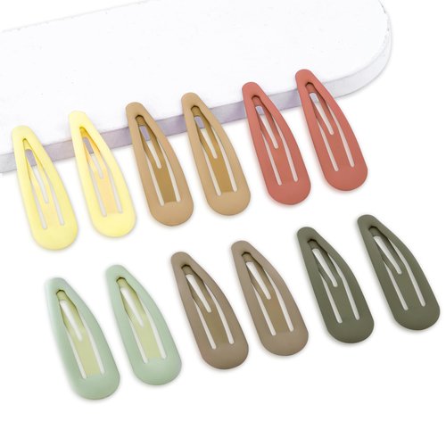 Cptots 12PCS Medium Snap Hair Clips Metal No Slip Hair Barrettes for Women And Girls 2.36 Inch Hair Clips For Thin And Thick Hair
