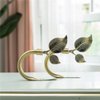 HIKMLK Leaf Shaped Curtain Holdbacks 2pcs, Handmade Metal Curtain Side Holders for Wall, Antique Bronze Brass Curtain Tieback Hook Pull Backs for Drapes Window Home Decoration