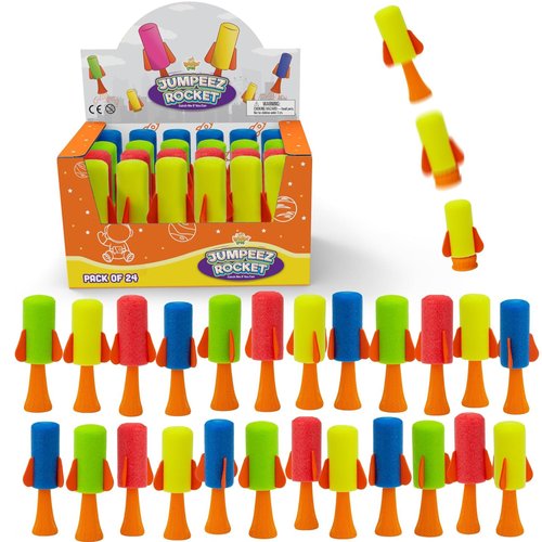 IPIDIPI TOYS Jumping Rockets Poppers - Spring Launcher Toys for Kids - Party Favors and Stuffers - School Prize Box, Classroom Goodie Bag Fillers, Birthday and, Stocking Stuffers - (Pack of 24)
