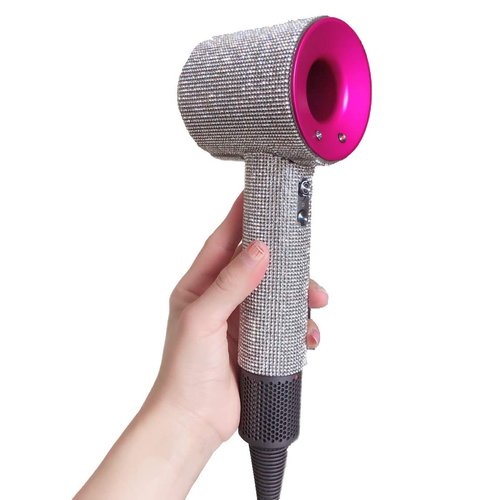 Woniutch Self-Adhesive Bling Crystal Rhinestone Sticker Sparkles Diamond Stone Decal for Dyson Supersonic Hair Dryer Protector (Silver)