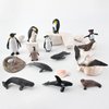 WONWONTOYS 14PCS Antarctica Penguin Figurines Toy Playset Arctic Penguin Lifecycle Realistic Sperm Whale Toys Cake Decoration Christmas Birthday Party Supplies Decor