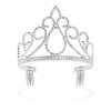 BLUE PANDA 12 Pack Silver Tiara for Girls, Princess Dress Up Crown for Kids Costume Birthday Party Favors in Bulk