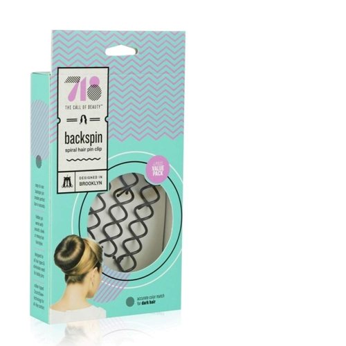 718-Beauty Backspin Spiral Hair Pin, Easy & Fast Bun Maker Twist Screws - Hair Pin for Women, Updo Hair Accessories - Color Match for Dark Hair, 4 Pins