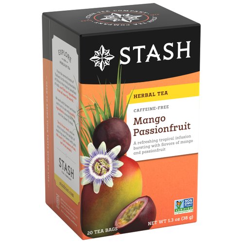 Stash Tea Mango Passionfruit Herbal Tea - Naturally Caffeine Free, Non-GMO Project Verified Premi...
