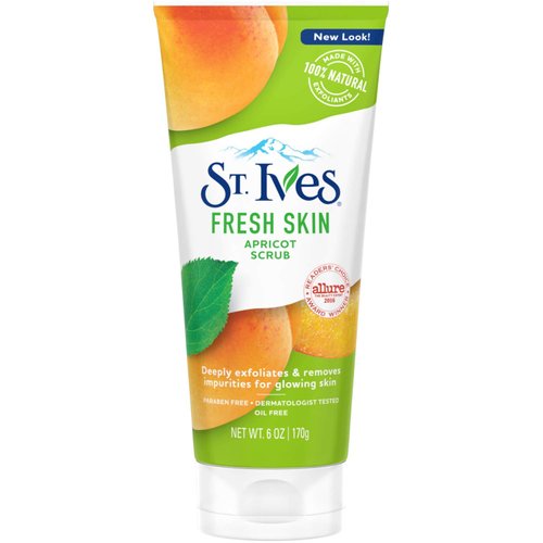 ST IVES Apricot Scrub Invigorating & Smoothes Skin 170g -100% Natural Walnut Shell Powder Works to give You Soft, Smooth, Positively Glowing Skin