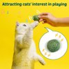 MiOYOOW 3PCS Cat Toy Balls, Interactive Pet Play Balls Sisal Rope Scratching Chew Ball Toy with Rustling Sound/Pea Pod Storage for Indoor Kitten Training Hunting