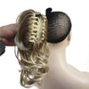 Wiginway Braid Messy Style Ponytail Hair Extension Handmade Synthetic Hair-Piece with Jaw Claw Clip (Blonde with Highlights)