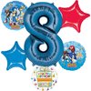 Anagram Sonic 8th Birthday Party Supplies Video Gamers Hedgehog Foil Balloon Bouquet Decorations 6pc