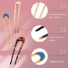 Chuangdi 6 Pcs U Shaped Hairpin French Hair Pin French Hair Pin Tortoise Hair Pin Shell Fork Sticks 2 Prongs Updo Chignon Pins for Women Hair Styling Accessories