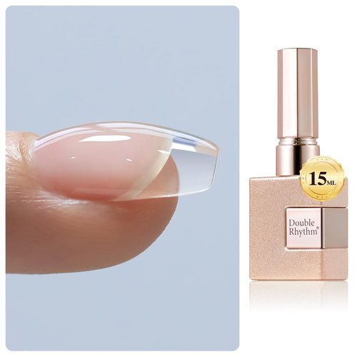 Double Rhythm Clear Gel Nail Polish 15ml Nail Strengthener Builder in a Bottle Nail Extension Har...