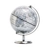 Topglobe 5.5'' World Globe Silver - English Map - Mini Globe Educational/Geographic - Stainless Steel Arc and Base - Silver Grey