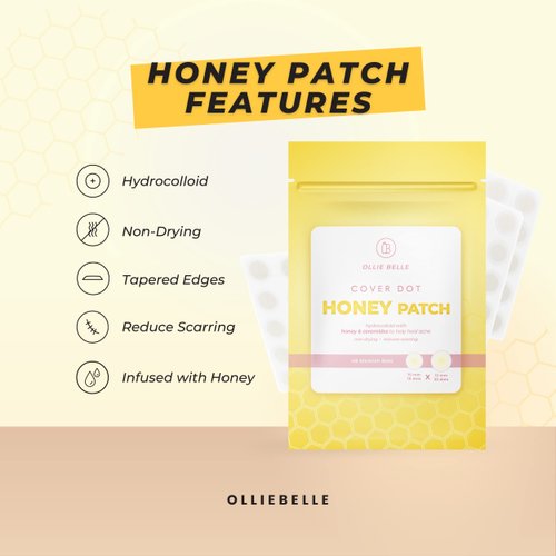 Cover Dot Ollie Belle Hydrocolloid Acne Patches with Honey Invisible Pimple Stickers Blemish Treatment (Honey, 48 dots)