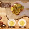 Hanaive 300 Pcs Pirate Coins Plastic Gold Coins Kids Fake Play Coins Replica Spanish Doubloons for Pirate Party Treasure Chest Board Games Tokens Toys Cosplay, Gold