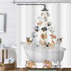 Cute Raining Dogs Shower Curtain,Funny Dog Cartoon Corgi Kids Shower Curtains Hilarious Cute Animal Pets Playing Water Design Paw Pattern Children Bath Curtain Waterproof Fabric with Hooks,72''x72''