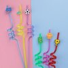 Alomois 24PCs Soccer Themed Drinking Straws for Kids Boys Birthday Party Favors Supplies Decor