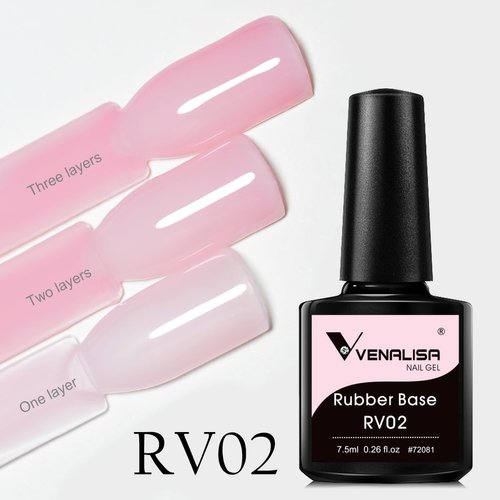 VENALISA Rubber Base Gel Polish, 1Pcs Nude Pink Rubber Gel Base for Nails Color Builder Gel Nail Polish High Gloss Soak Off U V Gel Nail French Nail Manicure Salon DIY