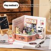 Rolife Plastic House Building Set Toy DIY Miniature Dollhouse Playset with LED for Mini Figures Construction Toys Diorama Kit Gifts for Teens Adults