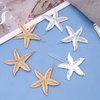 HINZIC 6PCS Starfish Hair Clips, Mermaid Sea Star Ponytail Holder Gold Silver Glitter Bangs Side Barrettes Hair Accessories for Women Halloween Christmas Beach Wedding Birthday