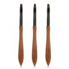 3pcs Nail Polish Clean Up Brushes, Gel Nail Polish Remove Brushes with Round, Angled and Flat Head Manicure Cleaning Brushes for Nail Painting Art DIY Design (Sandalwood Handle)