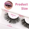 Russian Strip D Curl Lashes, Flu-ffy 17mm Fake Faux Mink Lashes that Look Like Extensions Curly Volume Wispy Eyelashes Natural Look 7 Pairs Pack(7P-E05)