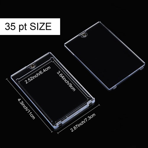 10 Pieces Magnetic Card Holder 35 Pt Trading Card Protector, Baseball Card Protector, Acrylic Card Holder Clear Display Card Protector for Baseball Football Sports Game Card Storage Display (Gold)