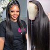 MYLOCKME 32 Inch 13x6 Transparent Lace Front Wigs Human Hair Straight Frontal Wigs for Black Women 13x6 Lace Wigs 150% Density HD Pre Plucked With Baby Hair 13x6 Straight Lace Front Wigs Human Hair