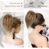 AKOAK 1 Pack Messy Bun, Hair Piece Claw Clip, Wavy Curly Bun for Women Claw Ponytail Hair Extension Unkempt Updo, Bun with Clip Everyday Use (Dark brown)