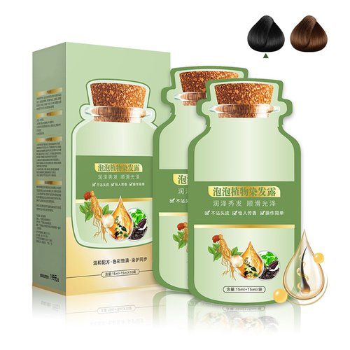 IONSGAKO 10Pack Natural Bubble Plant Hair Dye Natural Plant Hair Dye Pure Plant Extract for Grey ...