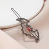 2 Pcs Bat Wing Shape Hair Clips Black Crystal Halloween Devil Barrette with Red Eyes Non-Slip Hair Accessories for Women Girls
