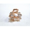 Generic Small mini rose gold flower shaped hair claw clip with pearl and crystals