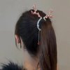 mdgfge Christmas Hair Clips Deer Horns Ears Hairclips Pearl Antler Tassel Hairpin Barrettes Xmas Headpiece for Women Girls Christmas Winter Family Party Favors New Year Gift (2Pcs)