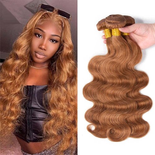 Brown Body Wave Bundles Human Hair Color 30 Brown Bundles Body Wave Human Hair Bundles Unprocessed Virgin Hair Brazilian Hair 3 Bundles For Black Women Extension Light Brown Bundles 12 14 16 inch