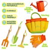 Kinderific Gardening Set, Tool Kit, for Kids, STEM, Includes Tote Bag, Spade, Watering Can, Rake, Fork, Trowel and Gloves (Pale Yellow)
