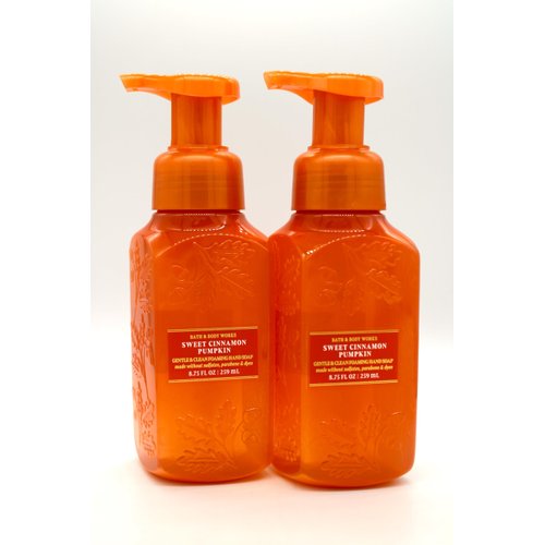 Sweet Cinnamon Pumpkin (Orange), Bath and Body, Gentle Foaming Hand Soap, 259 mL each, 2 pack (P)